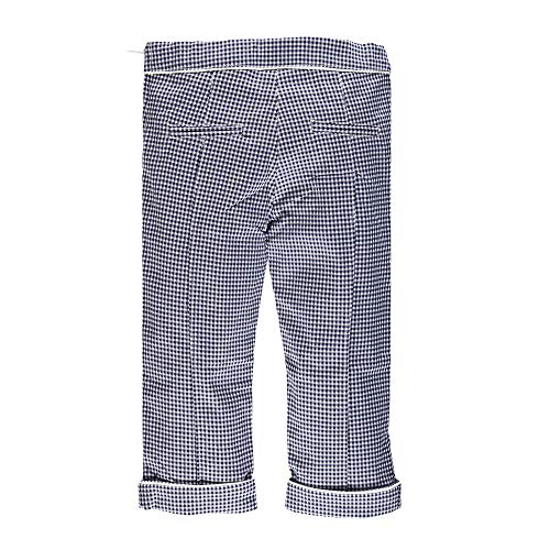 Brums Pantalone Rasatello El.Vichy, Multicolor (Bianco/BLU 01 903), 140 (Talla del Fabricante: 10A) para Niñas