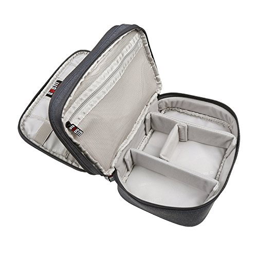 BUBM Estuche para Electrónicos Organizador de Accesesorio Bolsa de Viaje para Cables Cargador,Gadget de Memoria USB, Negro