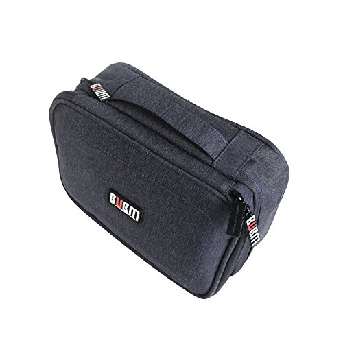 BUBM Estuche para Electrónicos Organizador de Accesesorio Bolsa de Viaje para Cables Cargador,Gadget de Memoria USB, Negro