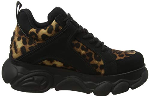 Buffalo Corin, Zapatillas para Mujer, Multicolor (Leopard/Black 001), 37 EU