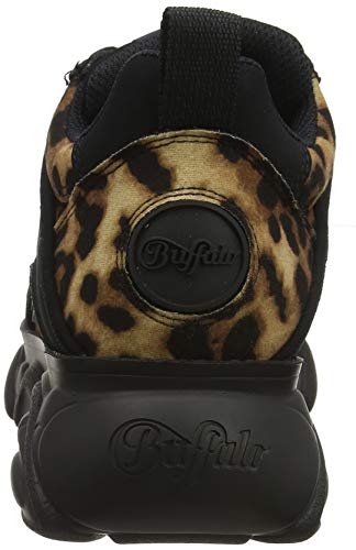 Buffalo Corin, Zapatillas para Mujer, Multicolor (Leopard/Black 001), 37 EU