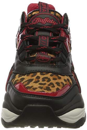 BUFFALO Triplet Hollow, Zapatillas para Mujer, Leopard Black, 37 EU