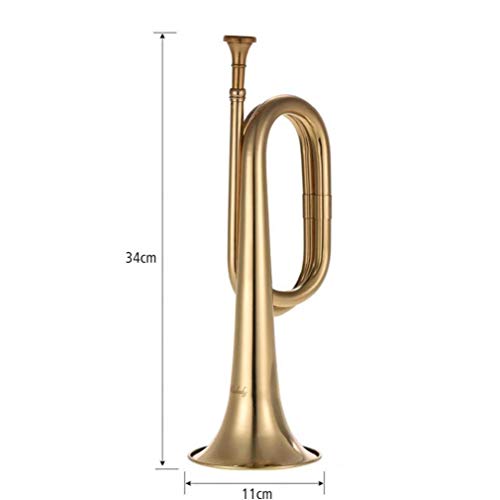 Bugle Call Trompeta De Caballería Cuerno Instrumento De Metal con Boquilla para La Banda De La Escuela