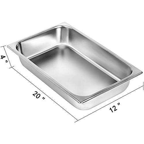 BuoQua Bandeja Rectangular de Acero Inoxidable 50 x 30 x 10 CM 4 Unidades Bandeja Honda Rectangular para Servir Bandeja Profunda Bandeja de Acero Inoxidable Bandeja para Arroz al Vapor con Tapas