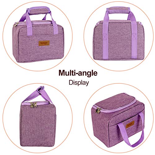 buringer Bolsa Isotérmica de Almuerzo Top-Open Lunch Bag Bolsa Térmica Porta Alimentos Tela Impermeable Plegable Bolso de Mano para Mujeres, Adultos, Estudiantes y Niños