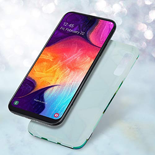 Cadorabo Funda para Samsung Galaxy A50 / A30s en Mármol Verde Oro Verde Claro No.3 - Cubierta Proteccíon de Silicona TPU en Motivo Mosaico - Gel Case Cover Carcasa Ligera