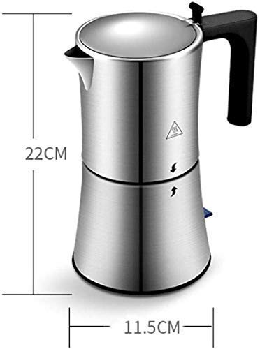 Cafetera Mocha Cafetera Moka acero inoxidable Filtro Espresso Cafetera percolador Herramienta eléctrica del percolador Pot 330W Máquina de café HUERDAIIT