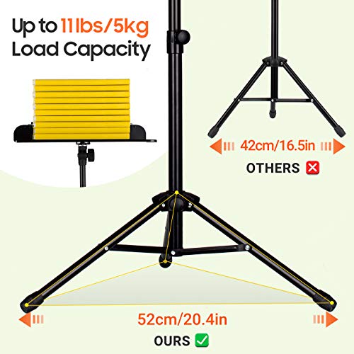 CAHAYA 2-EN-1 Atril Partituras & Atril de Escritorio para Libros [Nueva Versión] Soporte para Partituras Plegable 80-145cm con Bolsa de Transporte