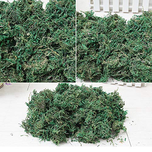 CAILI Musgo Artificial, Artificial Lichen,Planta Simulada de Musgo Verde,Ideal para Decorar Plantas, Flores o Guirnaldas,Decoración del Patio del Jardín de Casa (400g)