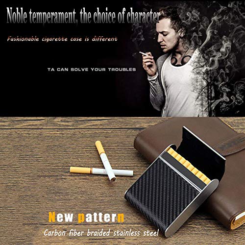 Caja De Cigarrillos Incienso Fibra De Carbono Hebilla Magnética Caja De Cigarrillos Abatible 20 Palos Cajas De Cigarrillos De Metal Anti-Extrusión Padre Mujeres Hombres Accesorios