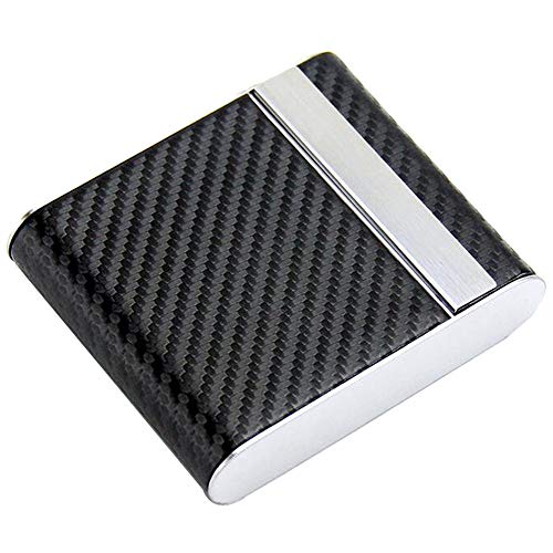 Caja De Cigarrillos Incienso Fibra De Carbono Hebilla Magnética Caja De Cigarrillos Abatible 20 Palos Cajas De Cigarrillos De Metal Anti-Extrusión Padre Mujeres Hombres Accesorios