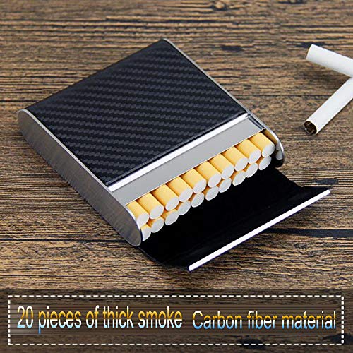 Caja De Cigarrillos Incienso Fibra De Carbono Hebilla Magnética Caja De Cigarrillos Abatible 20 Palos Cajas De Cigarrillos De Metal Anti-Extrusión Padre Mujeres Hombres Accesorios