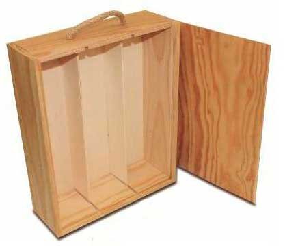 CAJA MADERA PARA 3 BOTELLAS DE VINO