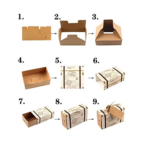 Cajas Bonitas Para Regalo Caja de Regalo Juego de 100 Cajas de Papel Natural para Bodas, Fiestas y Dulces