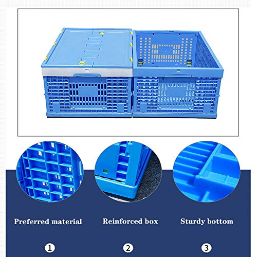 Cajas Cesta De Almacenamiento Plegables De Plástico Heavy Duty Plegable Apilable De Plástico Leche Cajón Snap Lock Plegable Industrial Garaje Cuba Almacenamiento Contenedores Utilidad Cesta Totalizado