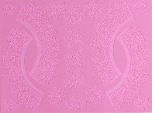 Cake Lace Victoriana - Molde Decorativo para Cupcake (en Relieve), Color Rosa