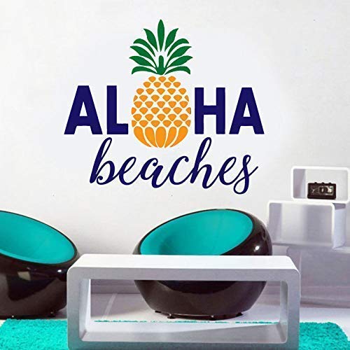 Calcomanías de playa Tamaño de color personalizado Coche Muñeco de nieve Vaso Etiqueta de la pared Piña Playa Verano Etiqueta de vinilo Impermeable 48X42Cm