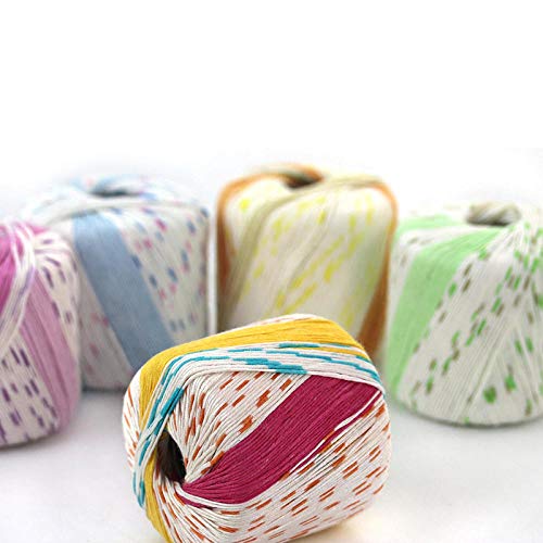 Calidad 5 bolas/lote 200g 4 hebras Bebé Algodón Fibra de bambú Arco Iris Hilo de fantasía Tinte espacial Tejido a mano Art crochet thread X3050-Mensaje de licencia mixta