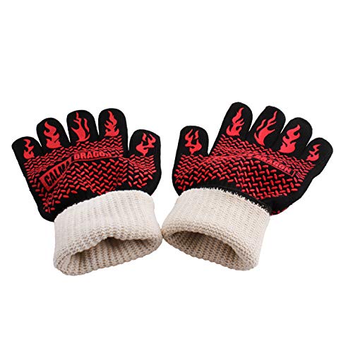 Calma Dragon BBQ 932F Extremadamente Resistente al Calor - Resistente a Altas temperaturas para BBQ - Guantes de Silicona ignífugos para cocinar