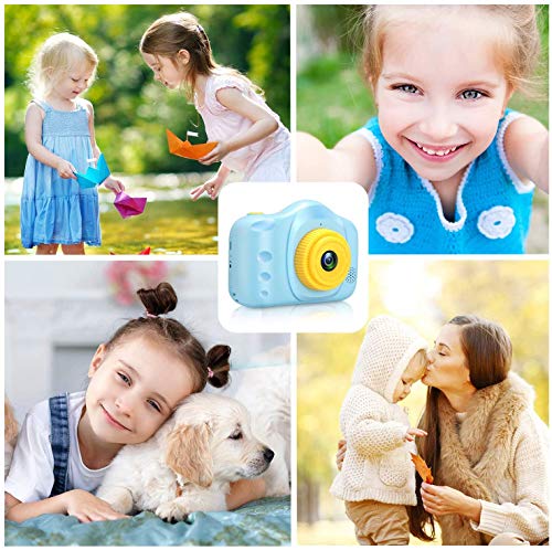 Cámara para Niños Infantil Cámara de Fotos Digital Cámara Juguete para Niños 3.5 Pulgadas 12MP 1080P HD Selfie Video Cámara Regalos Ideales para Niños Niñas de 3-10 Años con Tarjeta TF 32 GB (azul)