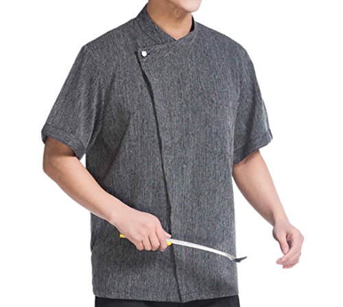 Camisa de Cocinero Cocina Uniforme Manga Corta (4XL)