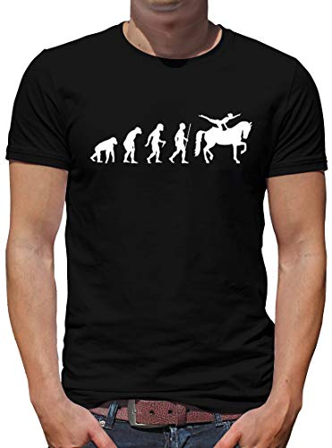 Camiseta de manga corta para hombre con texto en inglés "Evolution Voltigieren" Negro XL