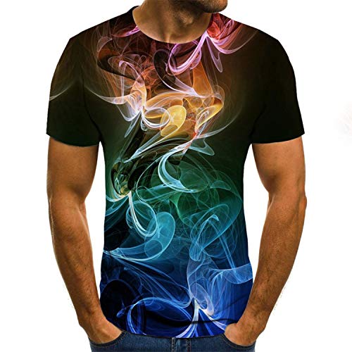 Camiseta para hombre con estampado 3D para hombre, casual, cuello redondo, talla 6XL