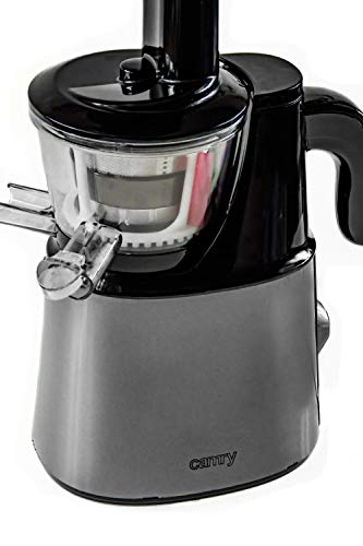 Camry CR4120 Licuadora prensado en frío para Verduras y Frutas, Baja Velocidad 70 RPM, Slow Juicer, 2 Recipiente de Jugo y Pulpa, función inversa, 150W, Gris, 5908256839496