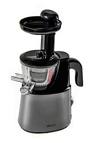 Camry CR4120 Licuadora prensado en frío para Verduras y Frutas, Baja Velocidad 70 RPM, Slow Juicer, 2 Recipiente de Jugo y Pulpa, función inversa, 150W, Gris, 5908256839496