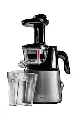 Camry CR4120 Licuadora prensado en frío para Verduras y Frutas, Baja Velocidad 70 RPM, Slow Juicer, 2 Recipiente de Jugo y Pulpa, función inversa, 150W, Gris, 5908256839496