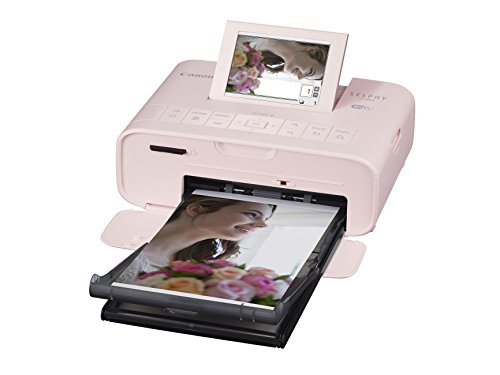 Canon Selphy CP1300 - Impresora fotográfica inalámbrica (Apple AirPrint, Mopria, pantalla abatible de 8.1 cm, tintas de 3 colores, 300 x 300 ppp) rosa