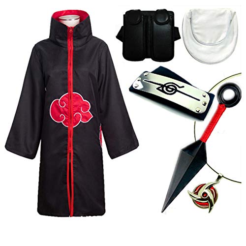 Capa De La Sección De Vuelo De La Organización De Naruto, Traje De Cosplay De Águila Sasuke, Ligera Y Fácil De Llevar, Que Incluye Ropa + Collar + Casco + Pulsera + Guardamanos + Cuchillo,S