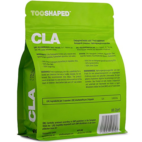 Cápsulas CLA 1000 mg de gelatina blanda: quema grasas, aumenta la masa muscular, regular el nivel de colesterol. Ácido linoleico conjugado de TOOSHAPED