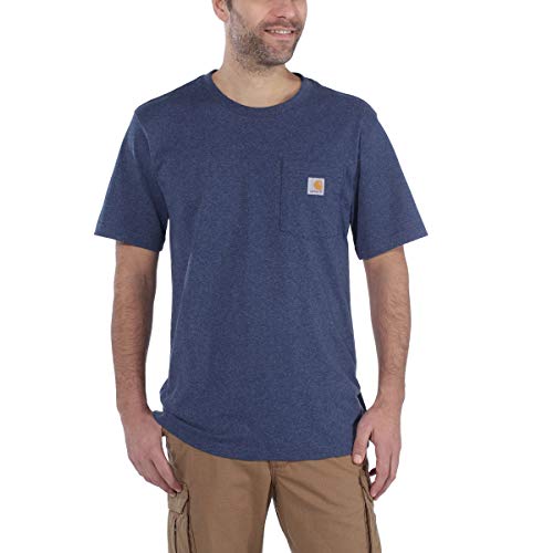 Carhartt Workwear Pocket Short-Sleeve T-Shirt Camiseta, Dark Cobalt Blue Heather, M para Hombre