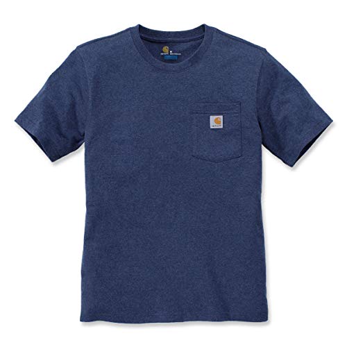 Carhartt Workwear Pocket Short-Sleeve T-Shirt Camiseta, Dark Cobalt Blue Heather, M para Hombre