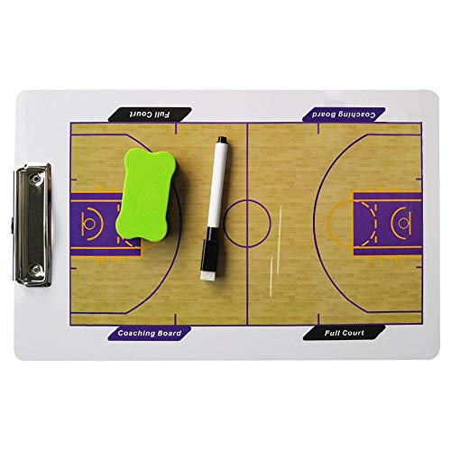 Carpeta táctica Pizarra Táctica Portapapeles Tablero de tácticas de baloncesto Borrado en seco Equipo deportivo Tablero de estrategia de entrenamiento para estrategias, con borrador de rotulador