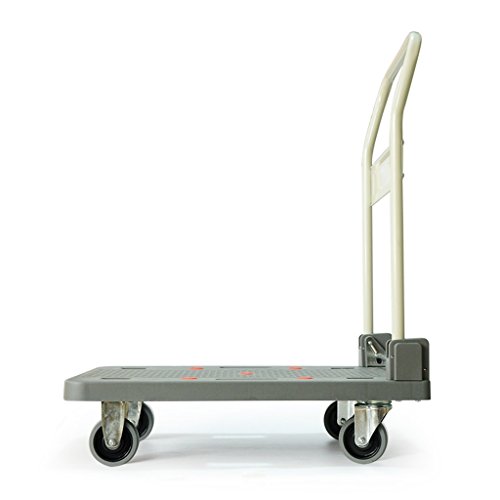 Carrito de la compra portátil Carrito Plegable Carrito Ligero Carrito para el Hogar Carrito de la Cama Plegable Trolley Anciano 4 Rondas Rueda Universal (Color : Blanco, Tamaño : S)