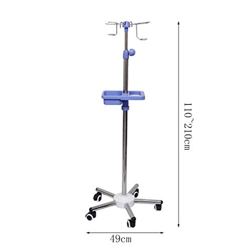 Carro médico, Soporte De Infusión Médica Rodante, Soporte De Goteo Ajustable De 110~210 Cm De Altura, Portabotellas, Bandeja De Goteo Hospitalaria con Ruedas Tipo C5