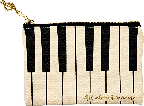 Cartera Monedero Neceser de Viaje Con Teclas de Piano y Colgante Nota Musical