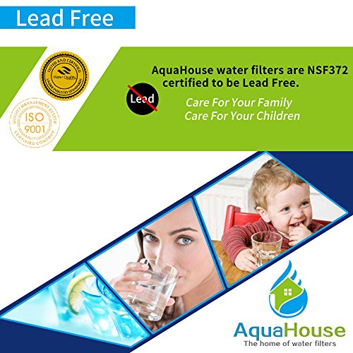 Cartucho de filtro de agua 3x AquaHouse UIFUS undersink universal Inline carbón activo para todos los sistemas de filtro de agua potable undersink con 1/4"tubería