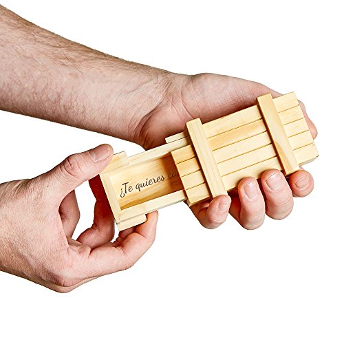 Casa Vivente – Caja Mágica de Madera Clara – “¿Quieres casarte conmigo?” – Envoltorio para Anillo de Pedida de Mano – Rompecabezas – Regalos para Novios – Regalos para Hombres y Mujeres