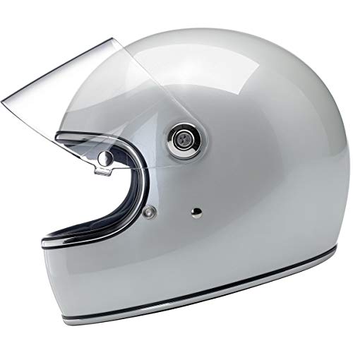 Casco integral Biltwell Gringo S blanco perla metalizada perla blanca blanca homologada doble homologación ECE (Europa) & DOT (America) Helmet Biker Custom Vintage Retro Año 70 Talla L