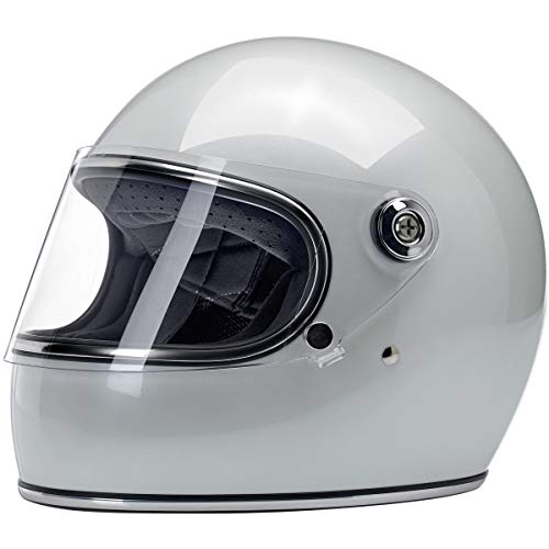 Casco integral Biltwell Gringo S blanco perla metalizada perla blanca blanca homologada doble homologación ECE (Europa) & DOT (America) Helmet Biker Custom Vintage Retro Año 70 Talla L