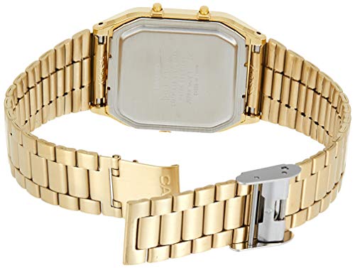 Casio Collection AQ-230GA-9DMQYES, Reloj Cuadrado, Unisex, Acero Inoxidable, Oro (Amarillo)