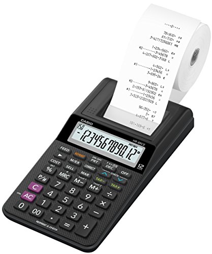 Casio HR-8RCE-BK - Mini calculadora impresora, 42 x 102 x 208.5 mm, negra