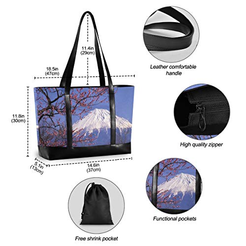 Casual Japón Style Sakura Scenery Bolso Tote Bag Gran capacidad Girls Fashion Computer