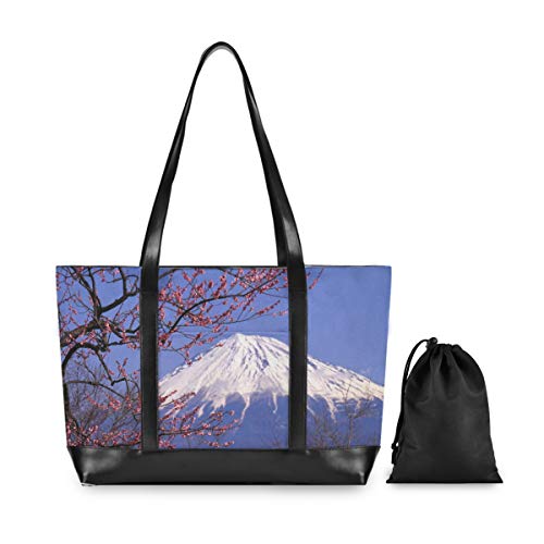Casual Japón Style Sakura Scenery Bolso Tote Bag Gran capacidad Girls Fashion Computer