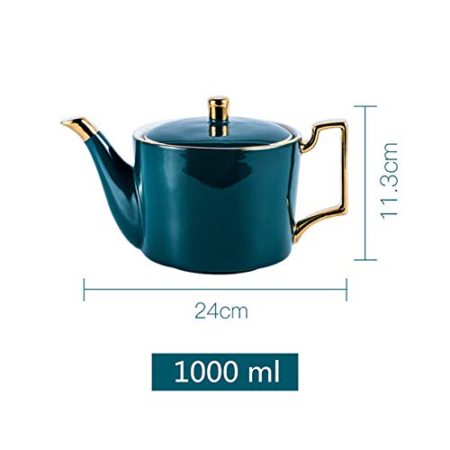 CCEKD Teteras  Esmalte verde Cafetera Tetera de cerámica Drinkware Royal Wedding Party Tools Tea Pot Set Vajilla Regalos