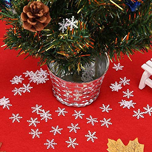 CDKJ 300 Piezas de Navidad Copo de Nieve Blanco Confeti asperja dispersiones de Navidad Copos de Nieve Artificial Decoración de la Mesa Decoración del árbol de Navidad - 1.5cm Diámetro