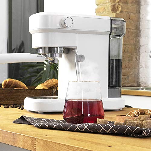 Cecotec Cafetera Espresso Cafelizzia 790 White.Sistema de rápido Calentamiento, 20 Bares, Modo Auto para 1 y 2 cafés, vaporizador orientable,depósito 1,2 litros